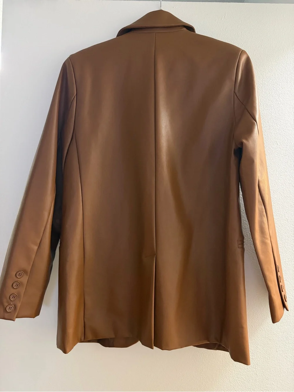 Rebecca Minkoff Brown Faux Leather Blazer Jacket - Picture 5 of 5